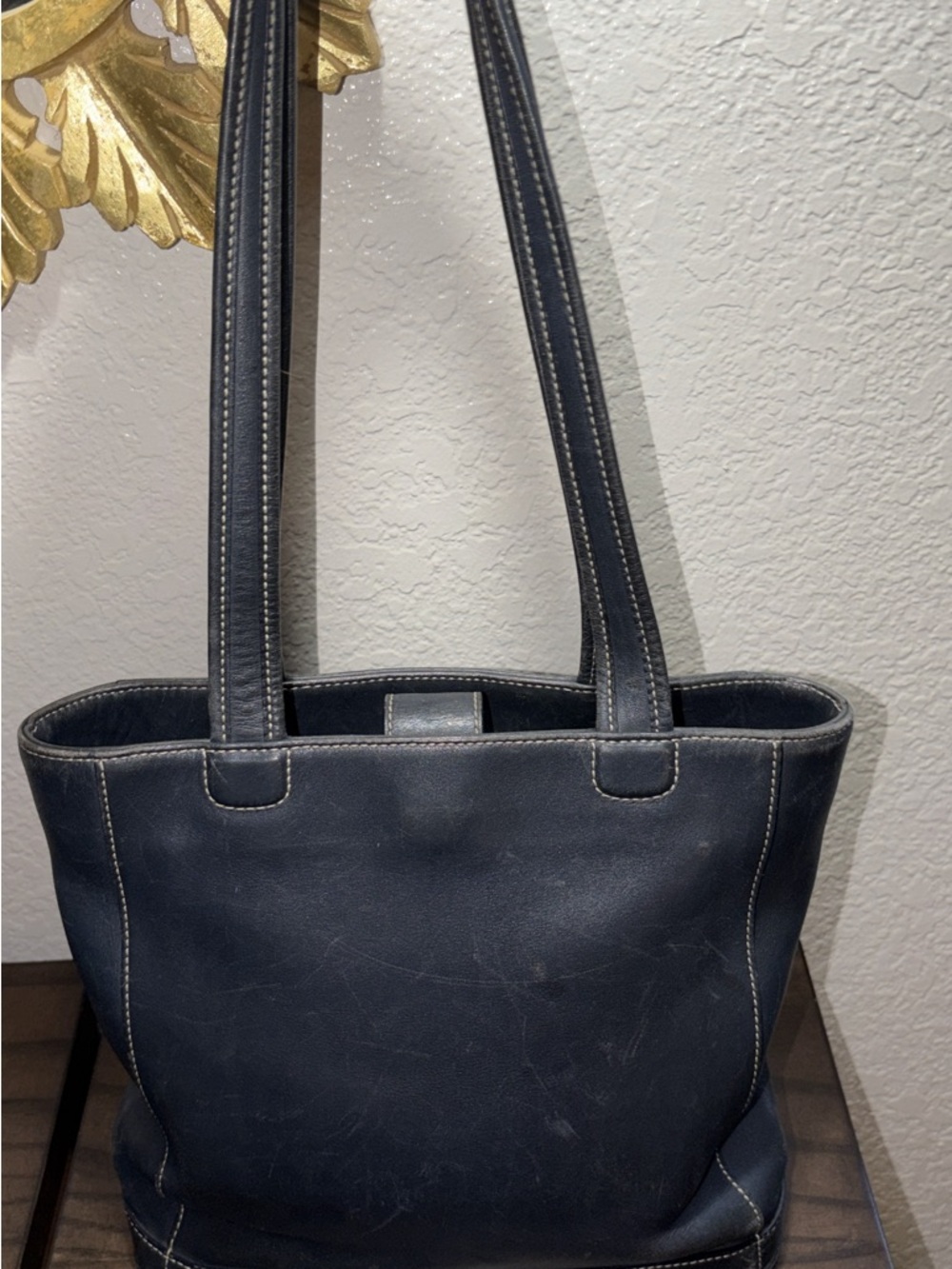 Vintage Coach Soho Black Glove Tanned Leather Tote Bag